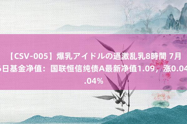 【CSV-005】爆乳アイドルの過激乱乳8時間 7月26日基金净值：国联恒信纯债A最新净值1.09，涨0.04%