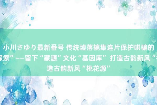 小川さゆり最新番号 传统墟落辘集连片保护哄骗的“乃东探索”——留下“藏源”文化“基因库” 打造古韵新风“桃花源”