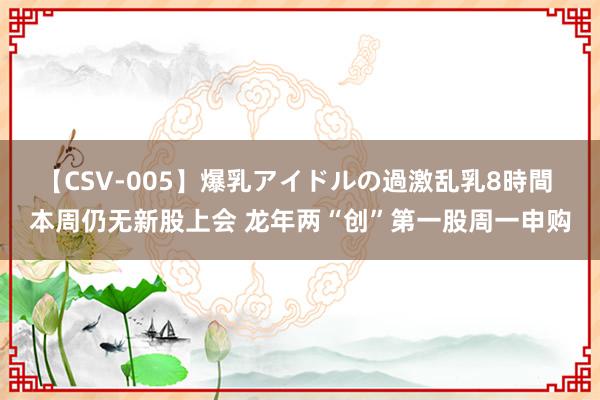 【CSV-005】爆乳アイドルの過激乱乳8時間 本周仍无新股上会 龙年两“创”第一股周一申购