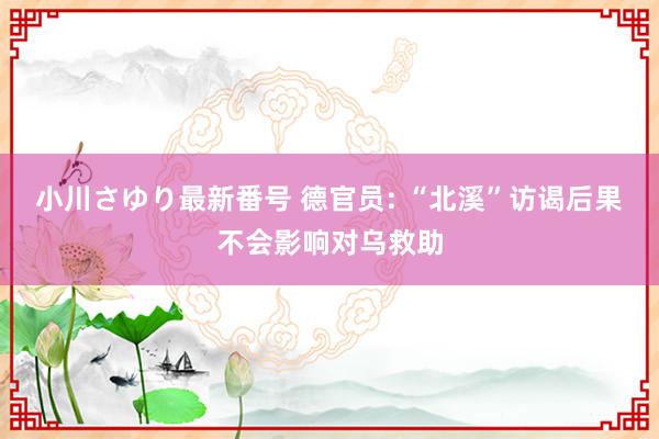 小川さゆり最新番号 德官员: “北溪”访谒后果不会影响对乌救助