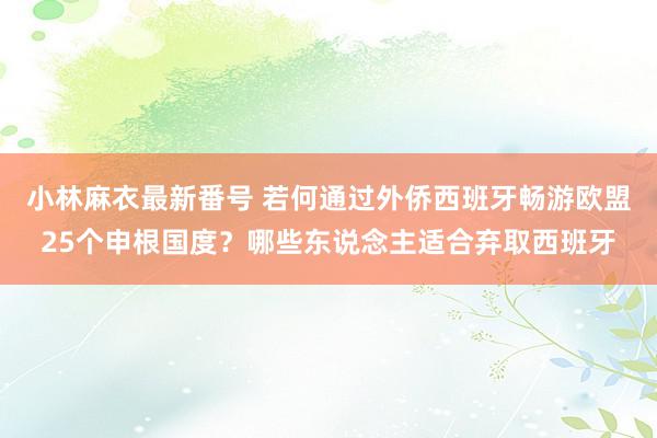 小林麻衣最新番号 若何通过外侨西班牙畅游欧盟25个申根国度？哪些东说念主适合弃取西班牙