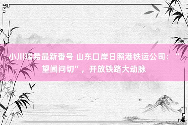 小川瑞希最新番号 山东口岸日照港铁运公司：“望闻问切”，开放铁路大动脉