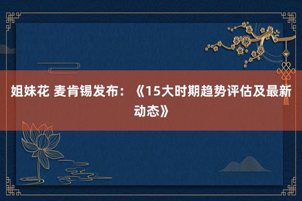 姐妹花 麦肯锡发布：《15大时期趋势评估及最新动态》