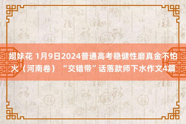 姐妹花 1月9日2024普通高考稳健性磨真金不怕火（河南卷） “交错带”话落款师下水作文4篇