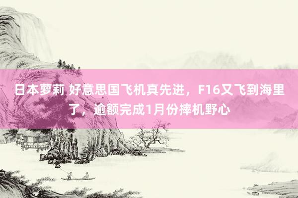 日本萝莉 好意思国飞机真先进，F16又飞到海里了，逾额完成1月份摔机野心